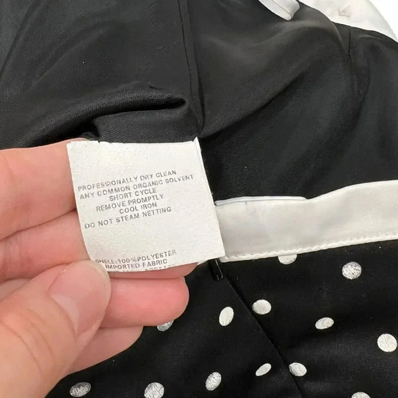 Jessica McClintock for Gunne Sax Black Polka Dot Strapless Fit & Flare Dress 7/8 - Picture 5 of 6